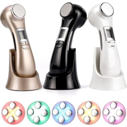 6 in 1 Face Massager Therapy Facial Skin Lifting Rejuvenation Vibration Device Machine EMS Ion Microcurrent Mesotherapy Massager