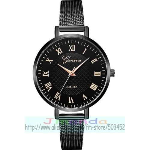100pcs/lot geneva 615 fashion geneva mini belt mesh watch hot selling wrap quartz casual wrist watch wholesale sports watch