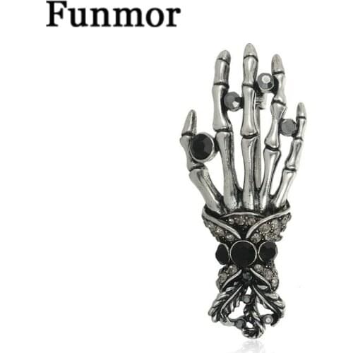 Funmor Magic Dark Claw Brooches With Crystal Antiquite Pins For Men Boys Bag Coat Decoration Accessories Club Party Ornaments