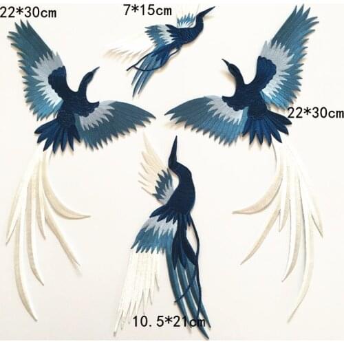 1Set with 4Pcs Bird Embroidery Patch Animal Applique Iron On Clothes Sewing Clothing Accessories DIY Patchwork Patches