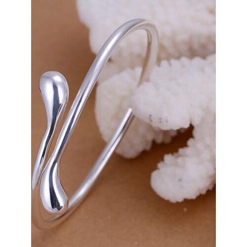 Bangle wholesale free shipping silver plated bangle, silver fashion jewelry, Round Heads Silvery Bangle mcns LB005