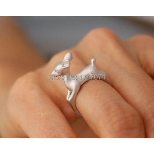 New Trendy Animal Deer Rings Gold Silver Color Fashion Men Deer Rings Women Gift