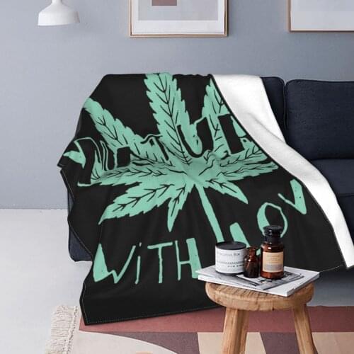 Hemp Leaf Blankets Flannel Textile Decor Cool Weed Multi-function Super Warm Throw Blankets for Bedding Couch Bedspread