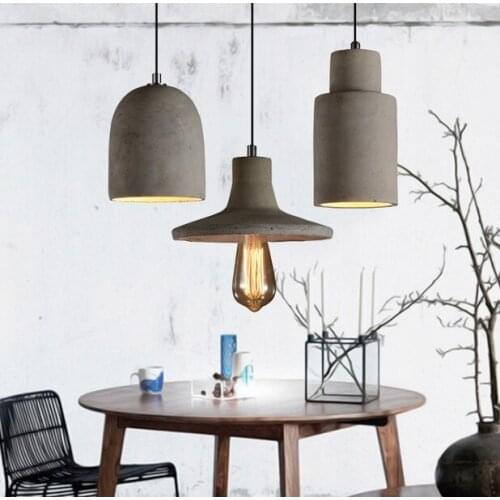 Industrial Loft Style Cement Droplight Edison Vintage Pendant Light Fixtures For Dining Room Bar Hanging Lamp Indoor Lighting