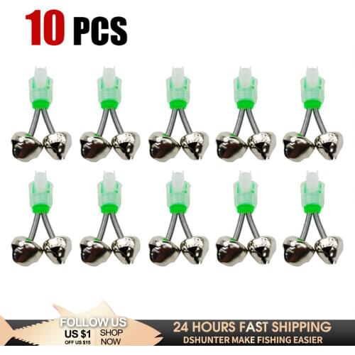 1/5/10PCS Fishing Bells Bite Alarms Fishing Rod Clamp Tip Clip Bells Ring Carp OutdoorFishing Accessories Tackle Fish Alarm