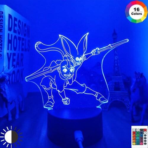 Manga Led Light Avatar The Last Airbender Aang for Bedroom Decor Night Light Gift Acrylic Anime 3d Lamp Avatar Room Decor