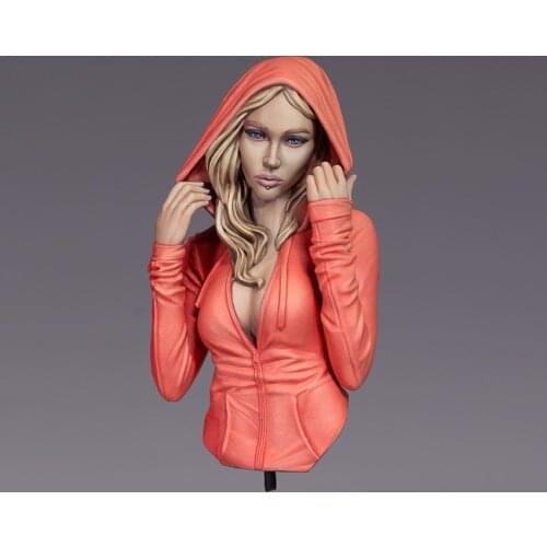 Unassambled 1/12 ancient girl with hat bust Resin figure miniature model kits Unpainted