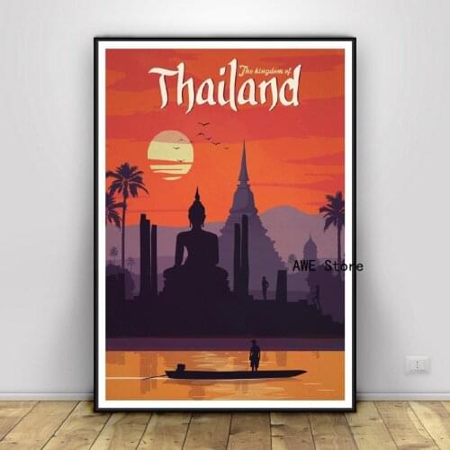 VINTAGE THAILAND Painting Canvas poster Wall Art Pictures for Living Room Home Decoration No Frame