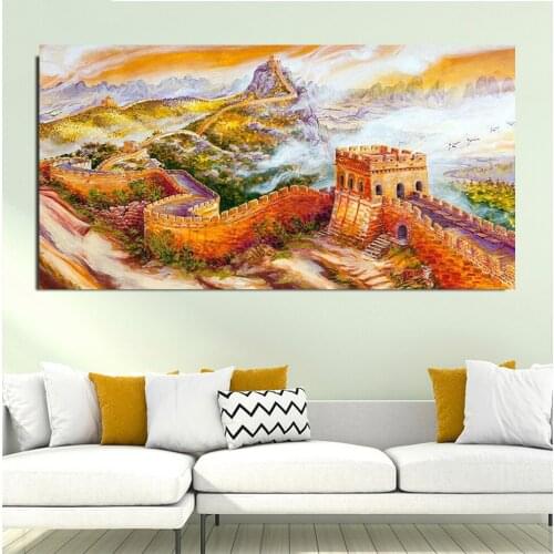 Embroidery 5D Diamond Cross Stitch Great Wall of China Painting Home Decor Full Round Drill Building Picture Handmade Wall Art