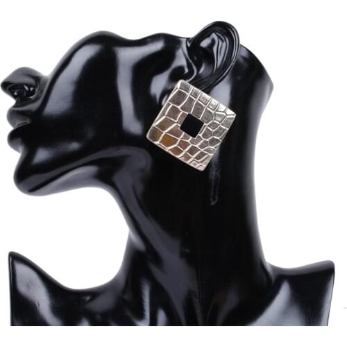 JID Gold Squre Leather Stud Earrings Women Vintage Piercing Drop Earring 2021 New Trendy Body Jewelry Aesthetic Accessories Gift