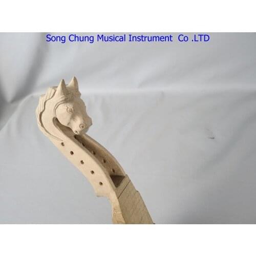 1pcs hand carved maple 5 strings Horse head unfinished violin neck 4/4