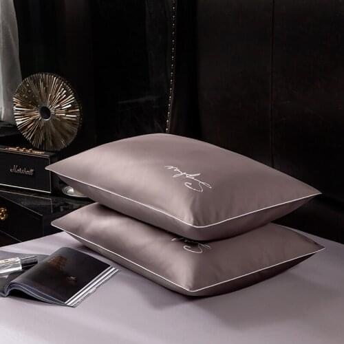 2pcs 100% Cotton Pillow Case Solid Color Bed Pillowcases Standard Pillow Cover Bedding Bedroom Solid Color Pillowcase