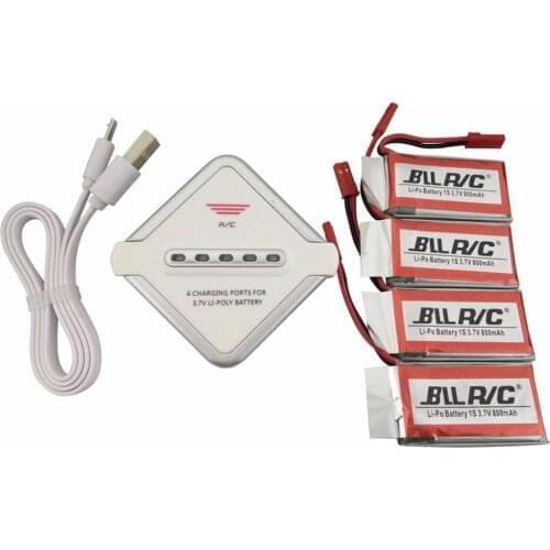 4PCS * 3.7V 800mAh Battery + USB Charger for MJX X400 X800 X300C HJ819 RC Quadcopter Spare Parts