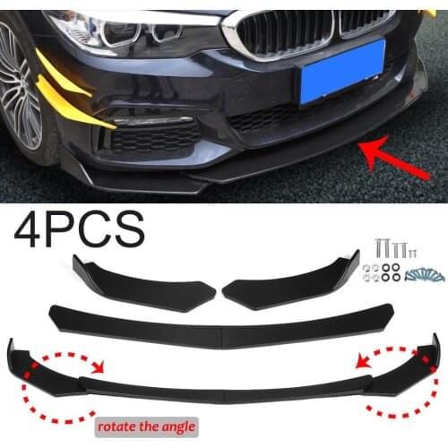4pcs Matte Black Universal Front Bumper Lip Body Kit Spoiler Splitter Fit For BMW