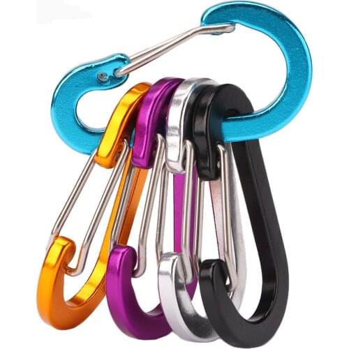 5Pcs Aluminum Alloy Carabiner Keychain Outdoor Camping Climbing Snap Clip Lock Buckle Hook Fishing Tool