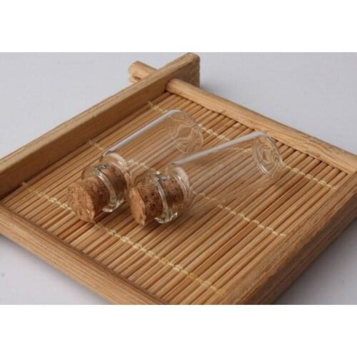 500pcs/lot 1.5ml Small Glass Bottle with Cork, 1.5CC Clear sample Glass Vials, Mini Glass Bottle Hot Sale