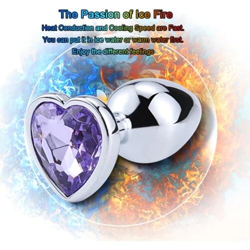 Heart shaped metal anal plug Sex Toys Stainless Smooth Steel Butt Plug Tail Crystal Jewelry Trainer For Women/Man Anal Dildo
