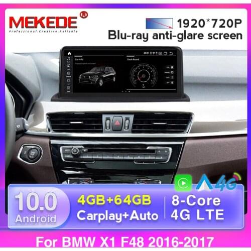 Octa-Core 10.25" IPS Qualcomm 4G 64G LTE Android 10 Car Multimedia radio for BMW X1 F48 2016 2017 2018 NBT Auto GPS Navigation