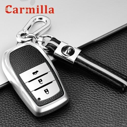 Car Key Case Cover for Toyota C-HR Rav4 Auris Avensis Prius Aygo Corolla Camry Land Cruiser 200 Prado Crown Key Fob Chain