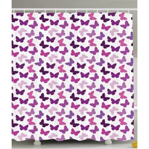Butterfly Decor Shower Curtain Butterflies Wings Fashion Style Bath Curtains For Bathroom Bathtub