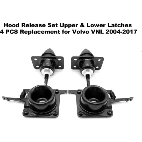 Hood Release Set Upper & Lower Latches 4 PCS Replacement for Volvo VNL 2004-2017