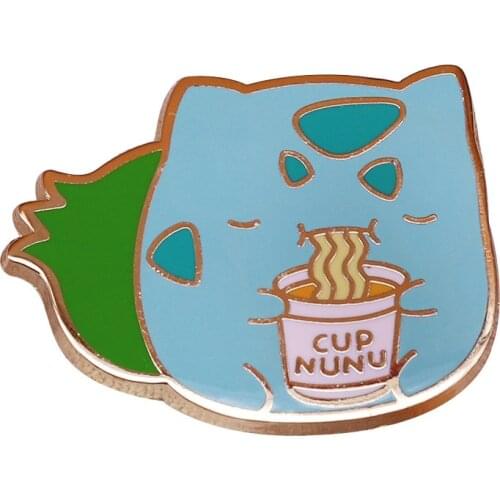 Cute Cartoon Hard Enamel Pin Cup Lapel Pins Nunu Anime Lover Gifts Badge Brooch Jewelry Accessory