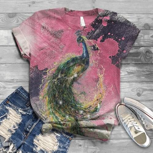 2021 mens and womens casual summer fashion 3D bird print T-shirt comfortable outdoor street shirt childrens T-shirt