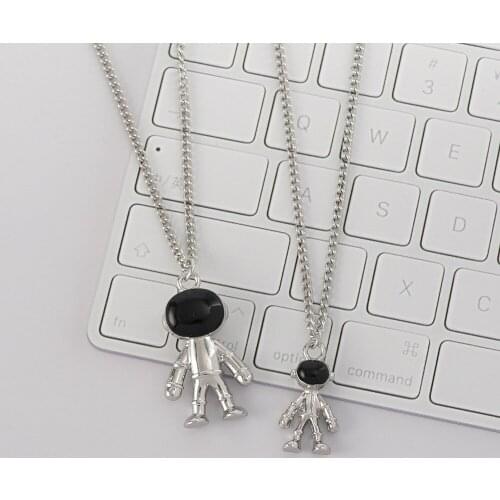Men Women 3D Cute Creativity Space Astronaut Robot Bubble Dog Pendant Necklace Hip-Hop Street Pop Personality Punk Jewelry