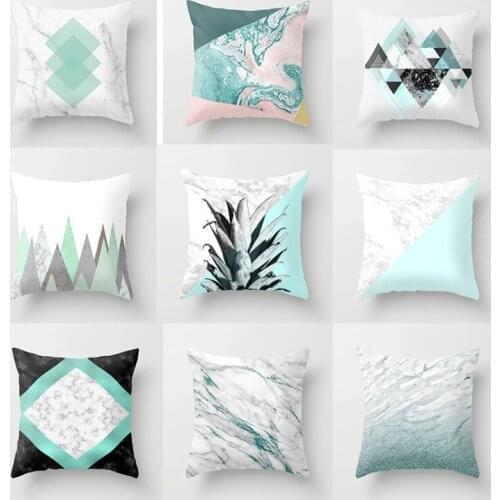 Mylb 45*45cm Square Decorative Throw Pillow Case Geometric Striped Print Flower Pillowcase For Home
