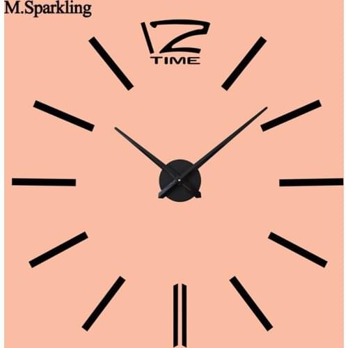 DIY wall clock modern design digital wall clock sticker large size living room kitchen decorative 3D clock