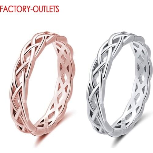 New Fashion Genuine 925 Sterling Silver Stackable Ring Round Finger Rings For Women Girls Wedding Engagement Jewelry Accessory