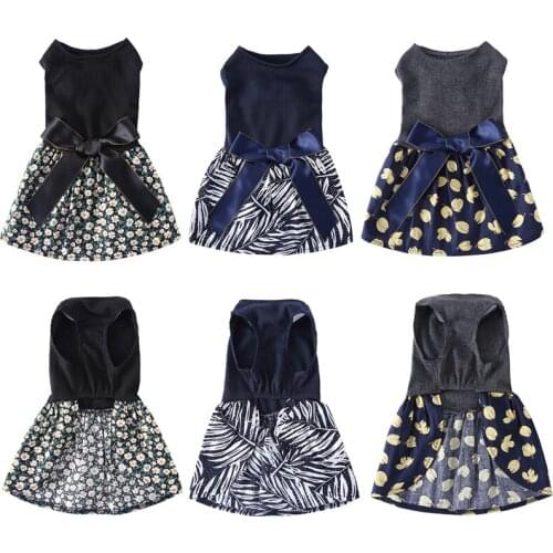 Pet Clothes Dog Dress Summer Princess Skirt Pet Wedding Dresses York Clothes Black Dogs Skirts for Girl Chihuahua