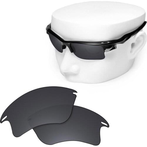 OOWLIT Polarized Replacement Lenses of Black Dark Grey for-Oakley Fast Jacket XL OO9156 Sunglasses