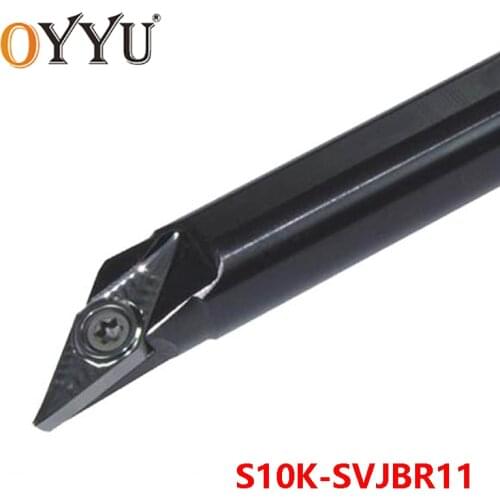 OYYU S10K-SVJBR11 Internal Lathe Cutting Shank 10mm SVJBR Turning Tool Holder Carbide Inserts Arbor