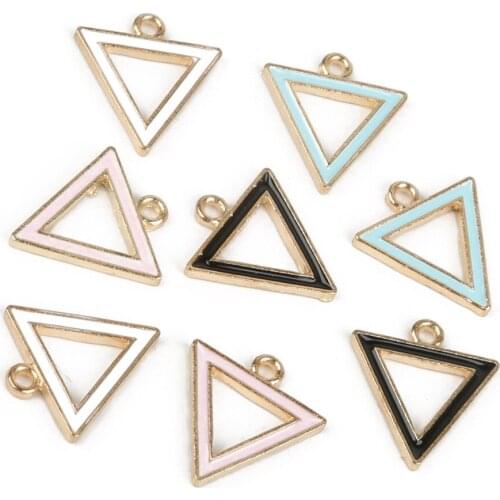 Size 15mm 10-12pcs/bag Zinc Alloy Metal Enamel Geometry Charm Pendant for DIY Earring Bracelet Necklace Jewelry Findings Making