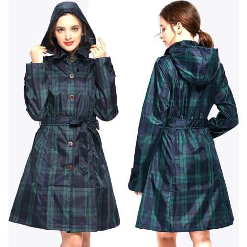 Poncho Waterproof Raincoat Womens Long Green Women Grid Rain Raincoat Purple Raincoats for Ladies Long Coat Men B70
