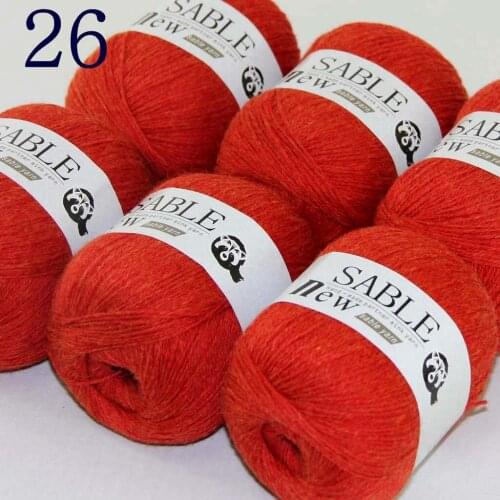 Sale 6*50gr Super Soft Pure Sable Cashmere Wrap Shawls Hand Knit Wool Crochet Yarn Orange Red 243-26-6
