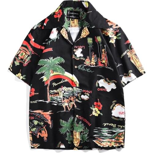 2020 Top Fashion New Arrival Chemise Homme Hawaiian Summer Digital Printing Short Sleeve Casual Loose Cotton Shirts Men Shirt