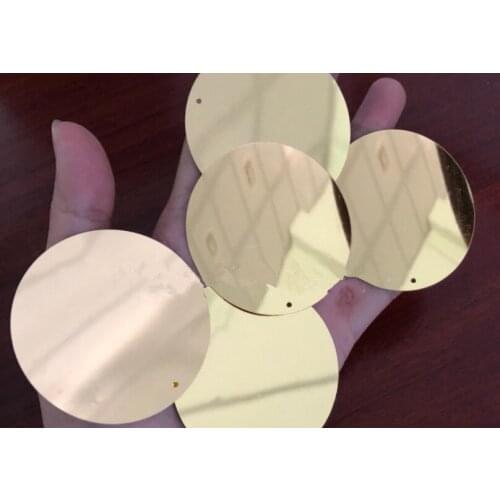 Sewing supplies 50mm Circular golden double-hole/side-hole slice interior stage decoration bead slice