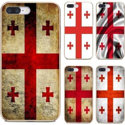 For Huawei Mate 20 30 40 7 8 9 10 Lite Pro P Smart 2018 2019 Plus G7 G8 Silicone Phone Cover GE-Georgia-Grunge-Flag-Banner