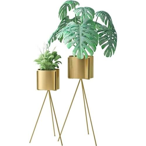 Nordic wrought iron flower stand simple and stylish creative balcony living room indoor floor-standing green flower rack