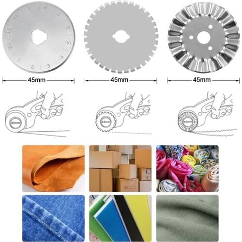Rotary Cutter Replacement Spare Safety Blades Hand Held Refill Safe Roller Wheel Round Cutting Steel Knife Leather Craft Tool