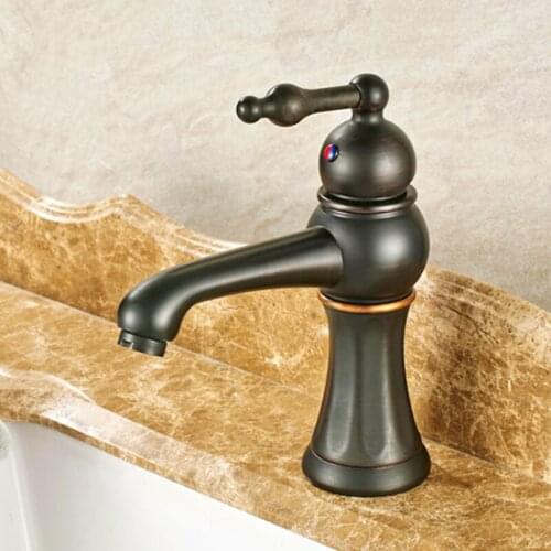 Basin Mixer Faucets Balck Oil Brass Hot and Cold Single Hole Bathroom Faucet Basin Crane Taps Sink Mixer Tap Wash basin Torneira