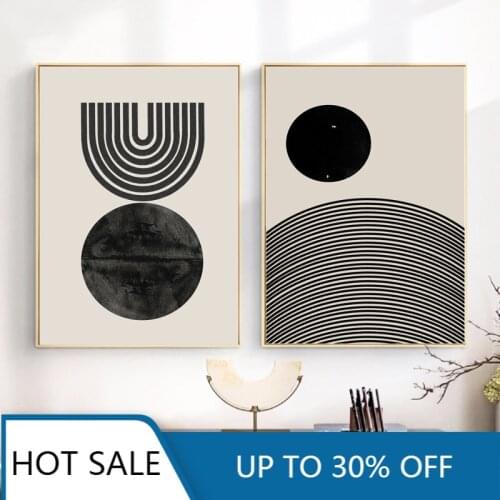 Modern Minimalist Geometric Circle Canvas Painting Poster Boho Century Wall Art Print Abstract Wall Decor Room Decor