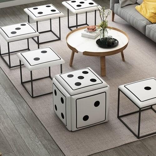 Dice Rubiks Cube Stool Home 5 In 1 Can Be Stored Sofa Stool Sitting Room Can Be Stacked Combination of End Table Stool