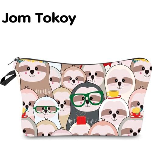 Jom Tokoy Water Resistant Makeup bag Printing Sloth Cosmetic Bag Lovely Cosmetic Organizer Bag Women Multifunction Beauty Bag951