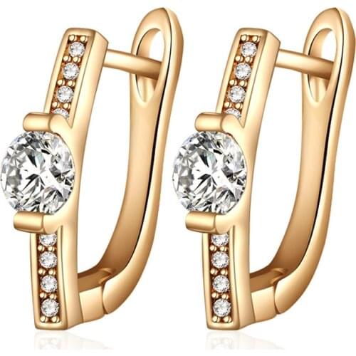 MAIKALE New Fashion Single Row Zirconia Stud Earrings for Women Rose Gold Silver Color CZ Bead Earrings Exquisite Jewelry Gifts