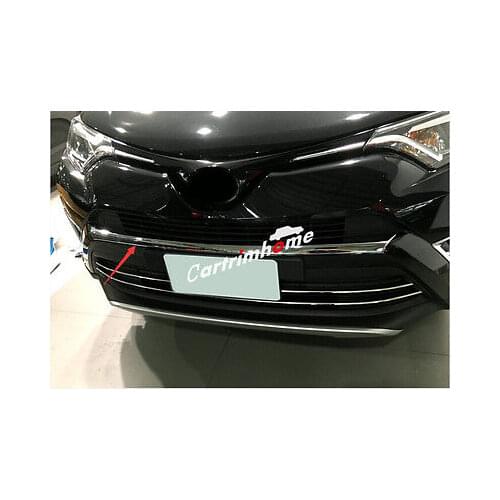 ABS Chrome Front Bumper Lip Decoration Cover Trim 1pcs For TOYOTA RAV4 2016 2017