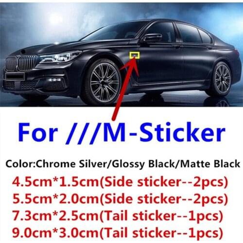 2pcs Side sticker M Sport Power Emblems Tail Sticker For M E34 E36 E60 E90 E46 E39 E70 F10 F20 F30 X5 X6 X1 M3 M5 M6 E71 F01 F02