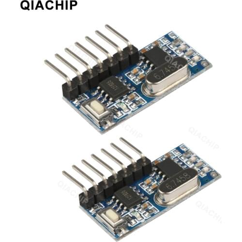 QIACHIP 2PCS 433mhz RF Receiver Learning Code Decoder Module 433 mhz Wireless 4 CH output For Remote Controls 1527 2262 encoding